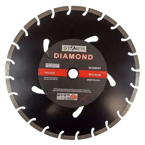 Elmax STONER 350 mm gyémánt vágótárcsa – szegmens/hullám, fekete S12152 Kiárusítás