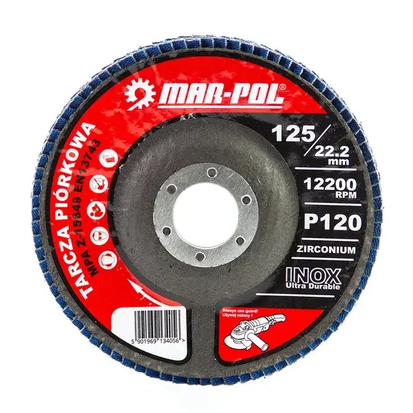 125 mm-es lamellás csiszolótárcsa P120 Inoxhoz – 22,2 mm – M07985 Alacsony ár