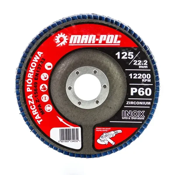 Lamellás csiszolótárcsa 125 mm P60 Inoxhoz és fémhez – M07982 Kedvezmény