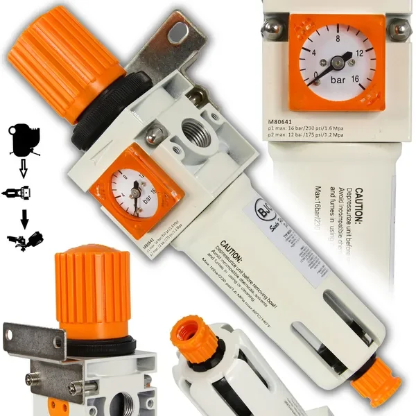 Árengedmény BJC levegőszűrő- és vízleválasztó nyomásszabályzóval, 1/4”, 15 bar – M80641