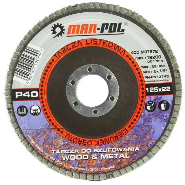 MAR-POL lamellás csiszolókorong 125x22,2 mm P40 M07972 Alacsony ár