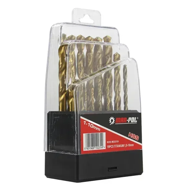 MAR-POL fémfúró készlet HSS TiN 1.0-10 mm 19 db M22310 Utolsó esély