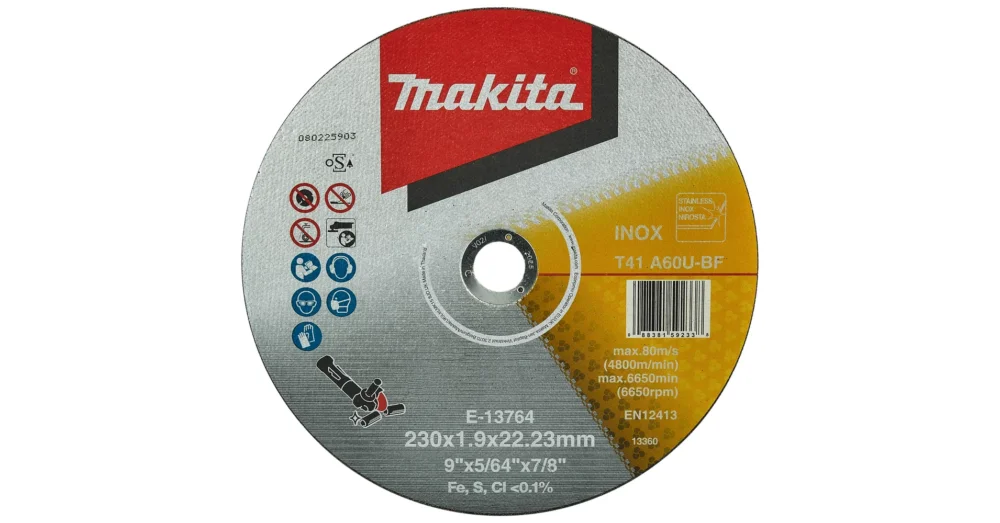 Gyors szállítás Makita E-13764 Vágótárcsa 230/1,9mm INOX